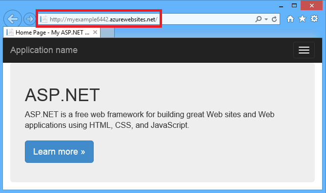 Web site running in Azure